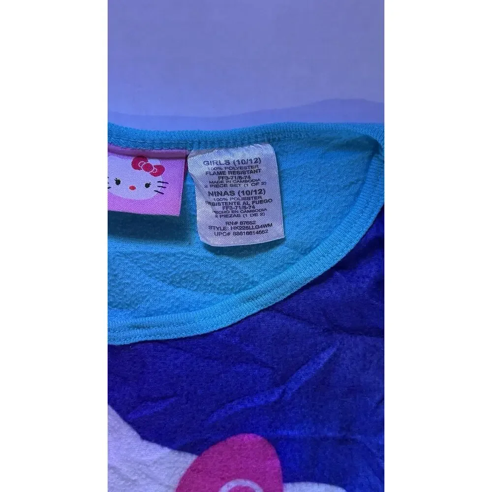 Vintage Hello Kitty Girls Pajama Top Shirt Size 10/12 Long Sleeve Set 1 Of 2